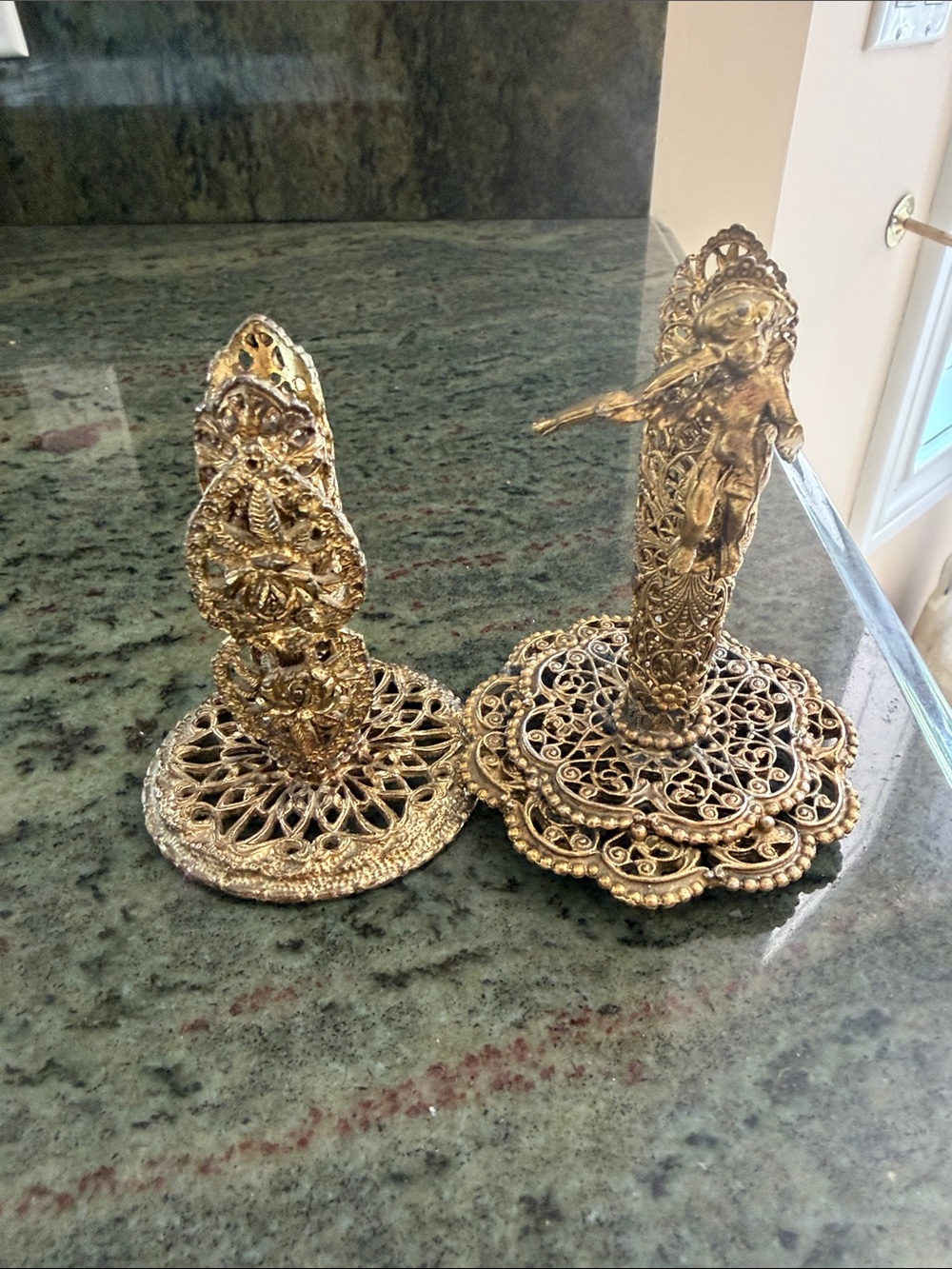 Gold Filigree Decorative Home Accent Pair
